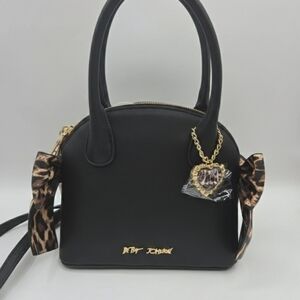 BETSEY JOHNSON Dome Mini Satchel Bag Crossbody Top-Handle With Bows
